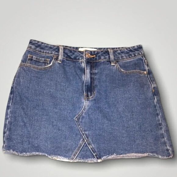 PacSun Destructive Denim Cutoff Mini Skirt Size 27‎ - Picture 1 of 7